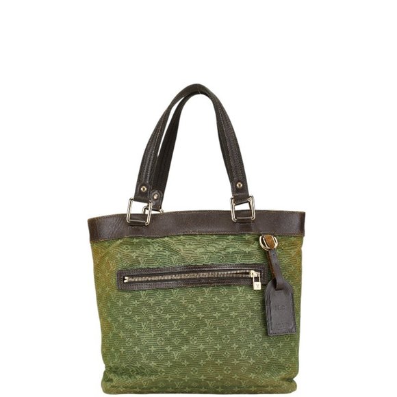 Louis Vuitton Monogram Mini Lucille GM Tote Bag M92681 Green Canvas Leather Wome - Picture 1 of 10